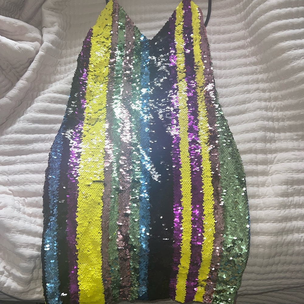 colorful sequin dress